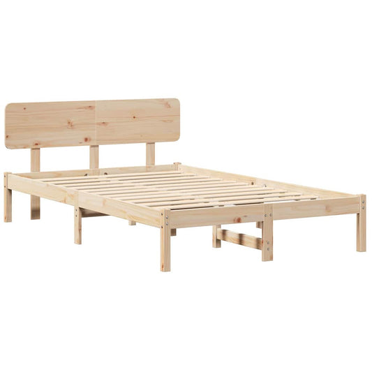Bettgestell mit Kopfteil Natur 135 x 190 cm