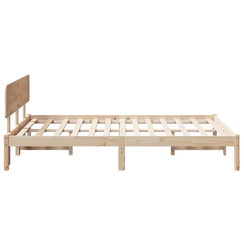 Bettgestell mit Kopfteil Natur 135 x 190 cm
