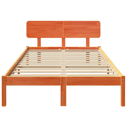 Bettgestell mit Kopfteil Wachsbraun 120 x 190 cm