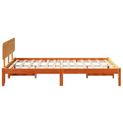 Bettgestell mit Kopfteil Wachsbraun 120 x 190 cm