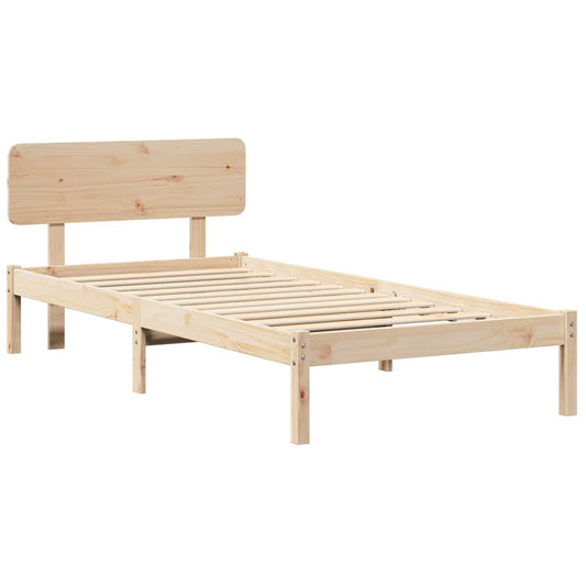 Bettgestell mit Kopfteil Natur 100 x 200 cm