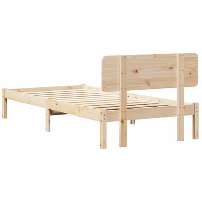 Bettgestell mit Kopfteil Natur 100 x 200 cm