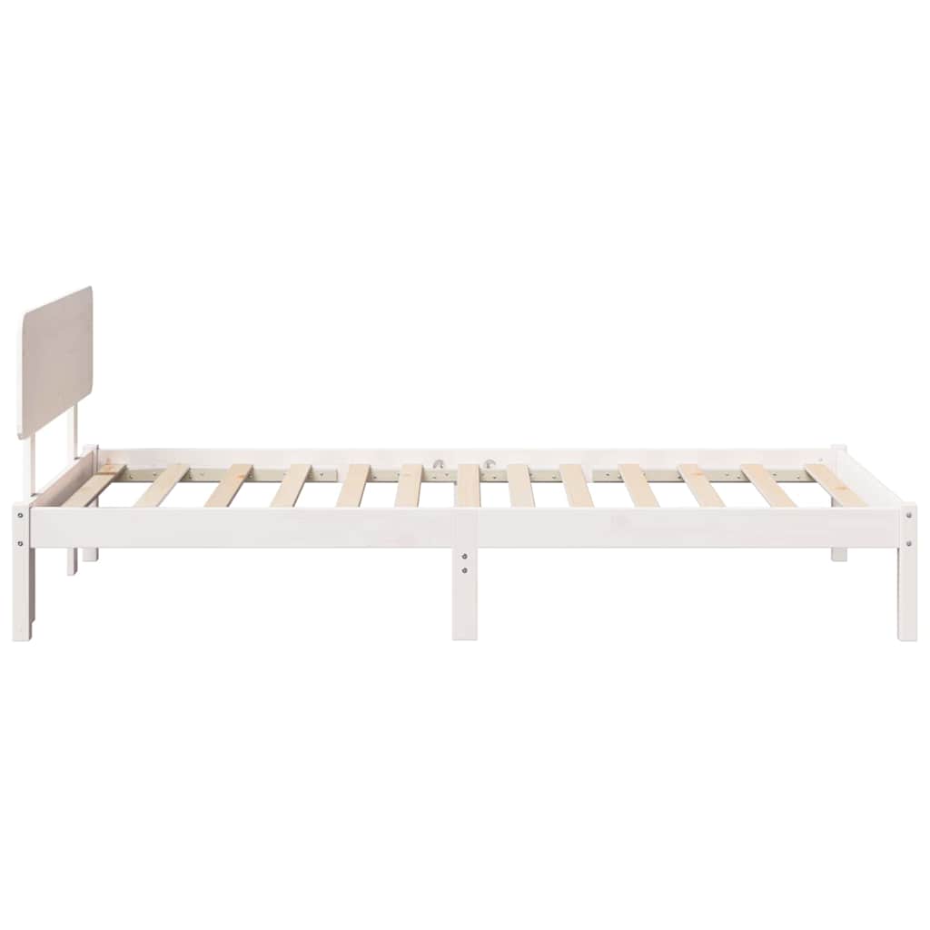 Bettgestell mit Kopfteil Weiß 90 x 200 cm