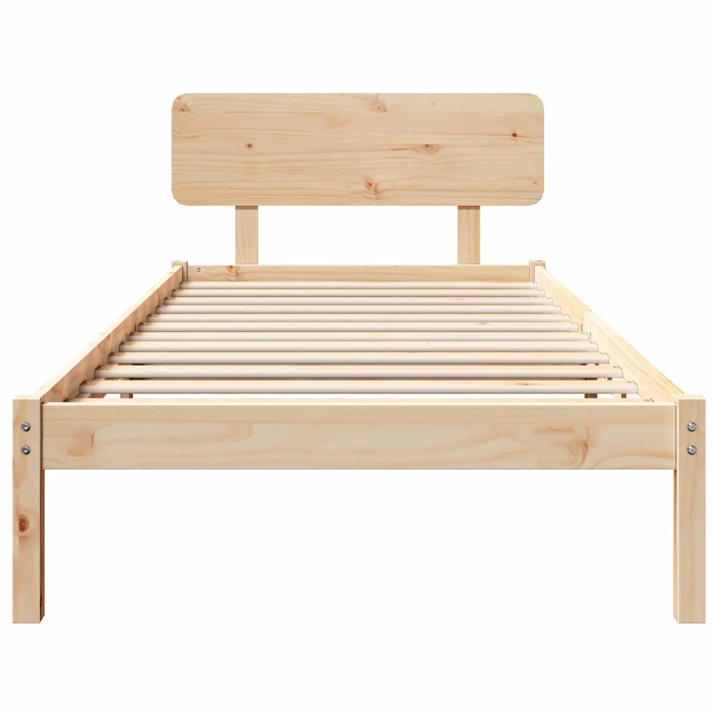 Bettgestell mit Kopfteil Natur 75 x 190 cm