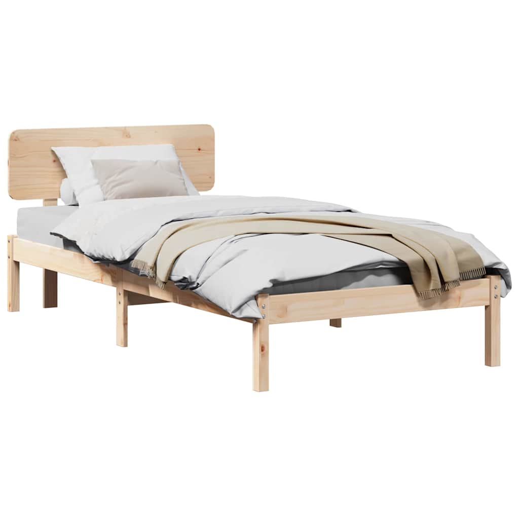 Bettgestell mit Kopfteil Natur 75 x 190 cm