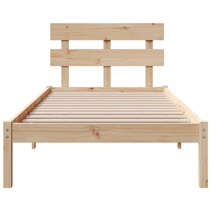 Bettgestell mit Kopfteil Braun 80 x 200 cm Massivholz Kiefer