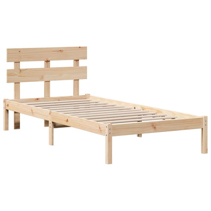 Bettgestell mit Kopfteil Braun 100 x 200 cm Massivholz Kiefer