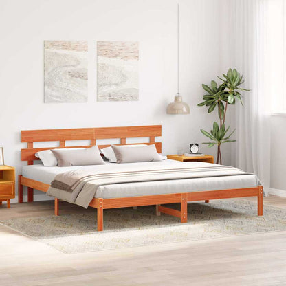 Bettgestell mit Kopfteil Braun 180 x 200 cm Massivholz Kiefer