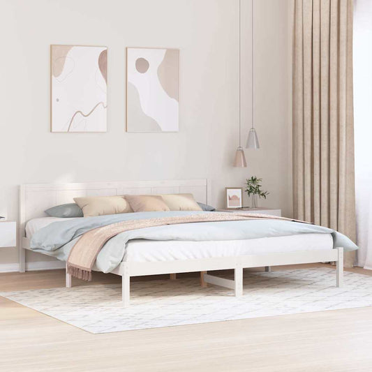 Bettgestell Weiß 180 x 200 cm Massivholz Kiefer