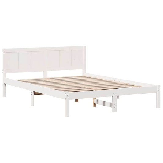 Bettgestell Weiß 160 x 200 cm Massivholz Kiefer