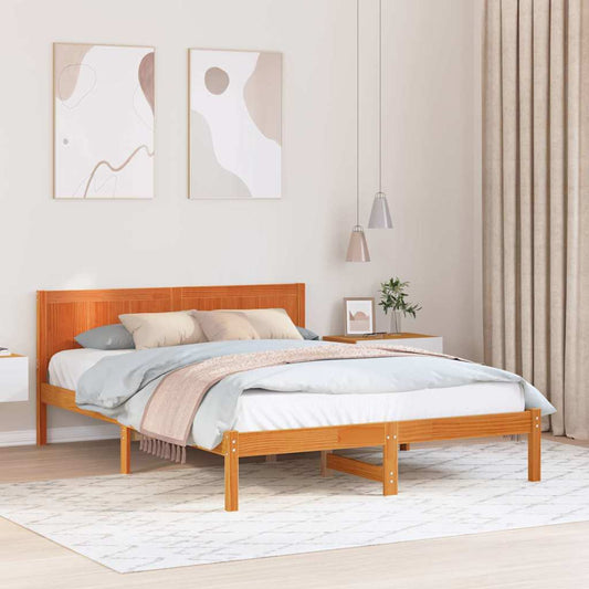 Bettgestell Braun 160 x 200 cm Massivholz Kiefer