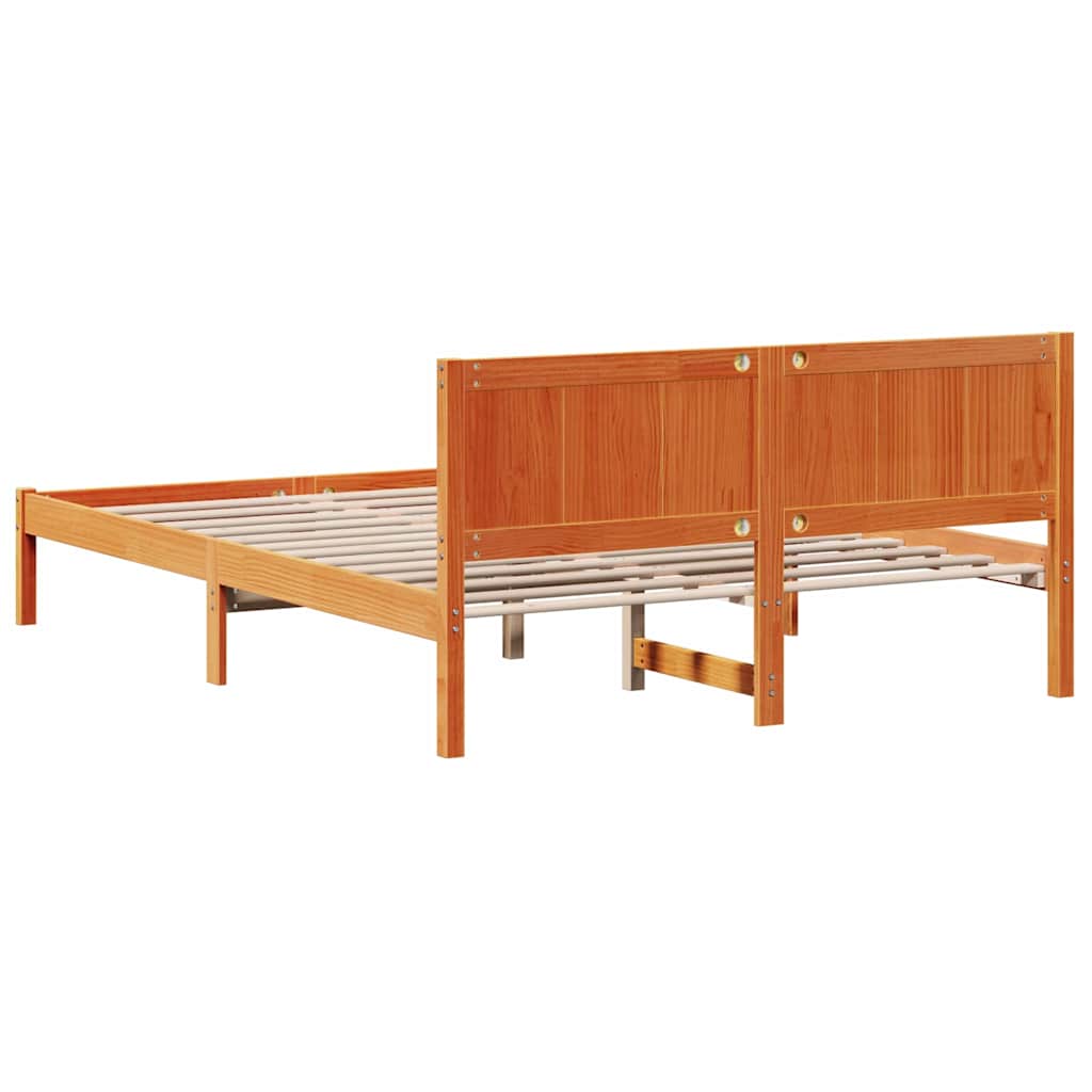Bettgestell Braun 160 x 200 cm Massivholz Kiefer