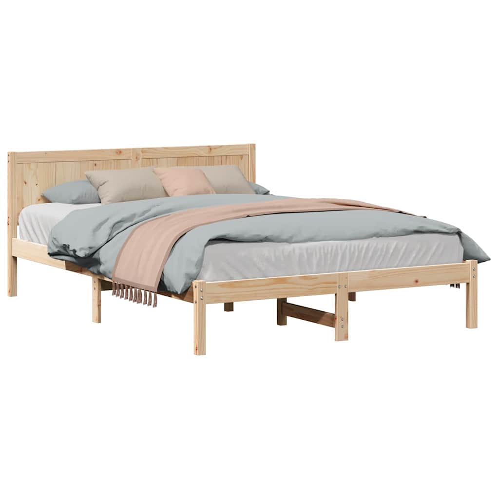 Bettgestell Braun 150 x 200 cm Massivholz Kiefer