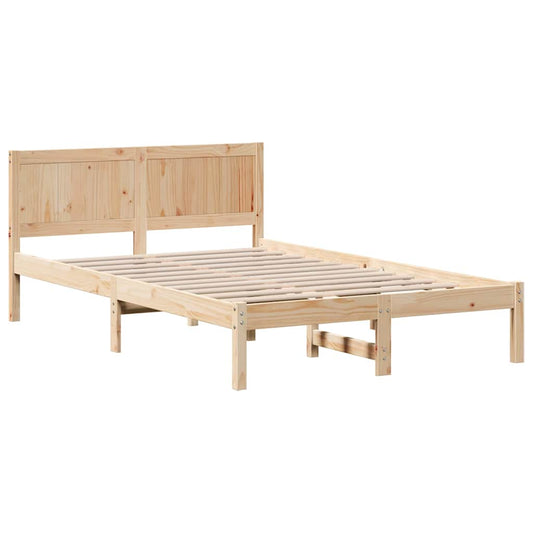 Bettgestell Braun 135 x 190 cm Massivholz Kiefer