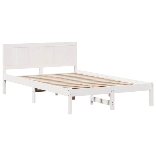 Bettgestell Weiß 120 x 190 cm Massivholz Kiefer