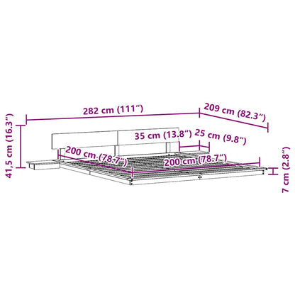 Bettgestell Weiß 200 x 200 cm Holz