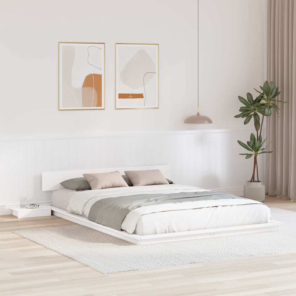 Bettgestell Weiß 160 x 200 cm Holz