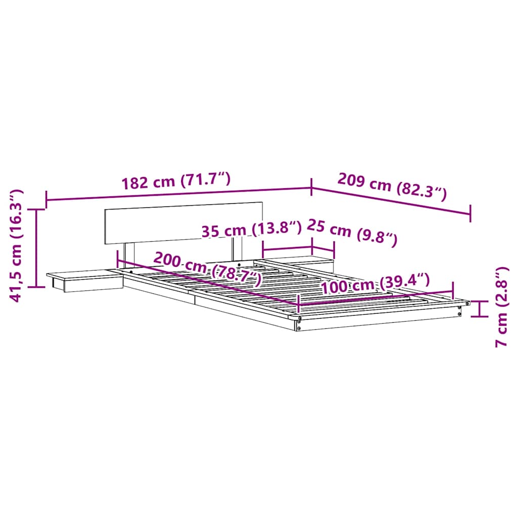 Bettgestell Braun 100 x 200 cm Holz