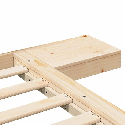 Bettgestell mit Kopfteil mit Speicher Braun 90 x 200 cm Holz