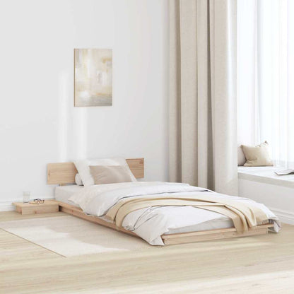 Bettgestell mit Kopfteil mit Speicher Braun 90 x 200 cm Holz