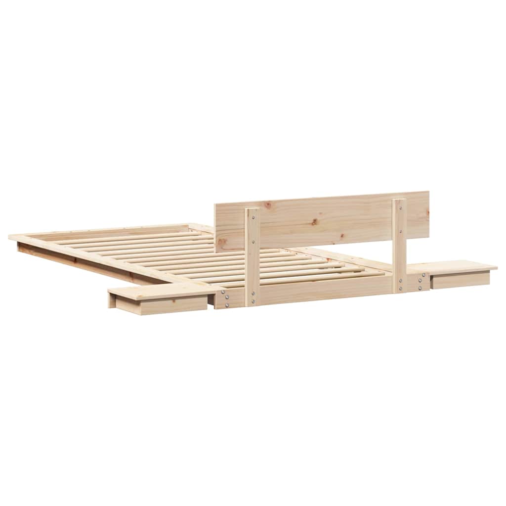 Bettgestell mit Kopfteil mit Speicher Braun 90 x 200 cm Holz