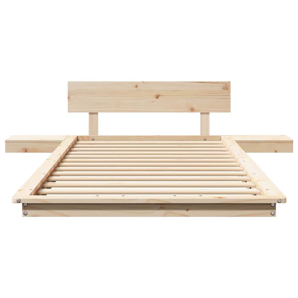 Bettgestell mit Kopfteil mit Speicher Braun 90 x 200 cm Holz