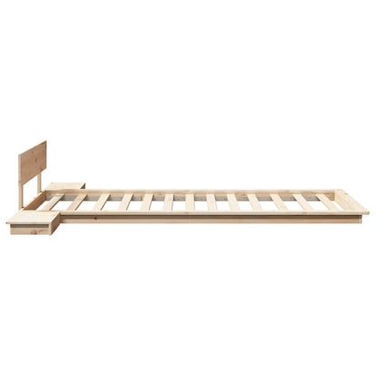 Bettgestell mit Kopfteil mit Speicher Braun 90 x 200 cm Holz