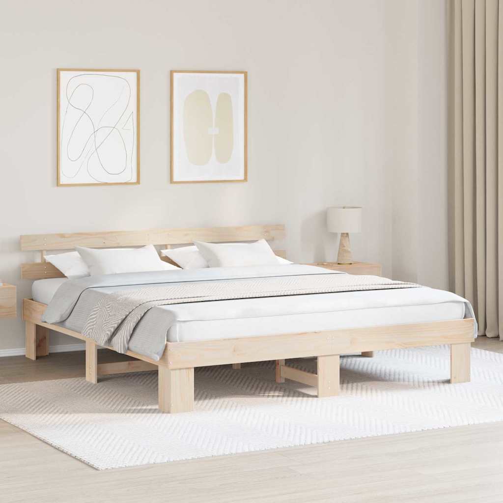 Bettgestell mit Kopfteil Braun 200 x 200 cm