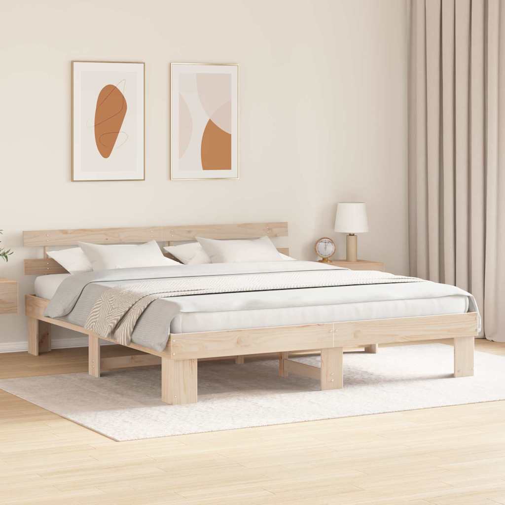 Bettgestell mit Kopfteil Braun 200 x 200 cm