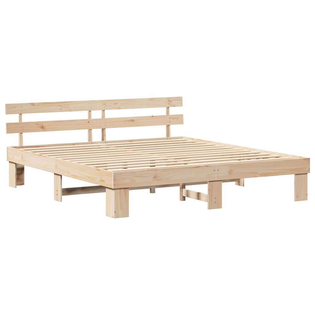 Bettgestell mit Kopfteil Braun 200 x 200 cm