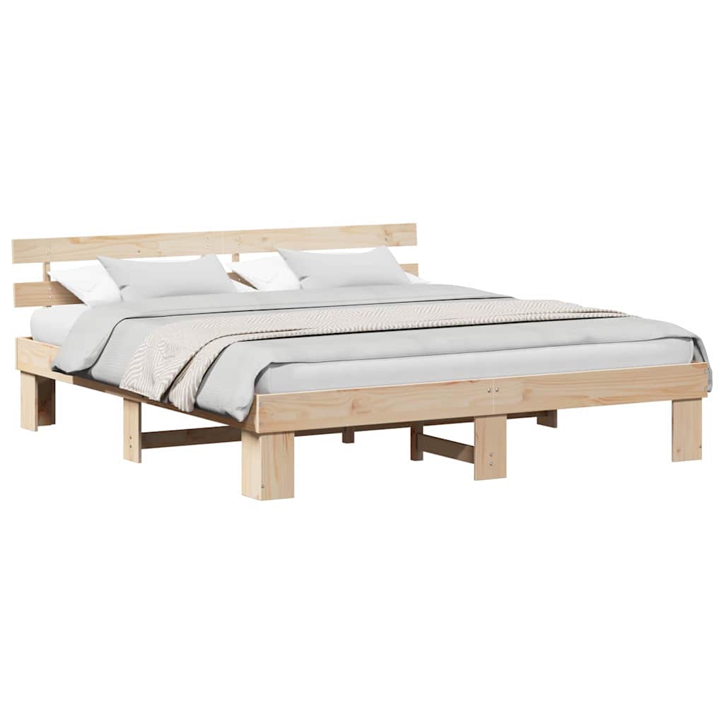 Bettgestell mit Kopfteil Braun 200 x 200 cm