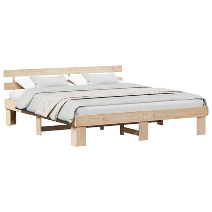 Bettgestell mit Kopfteil Braun 200 x 200 cm