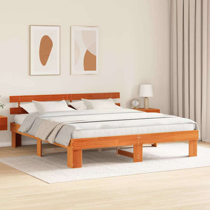 Bettgestell mit Kopfteil Braun 200 x 200 cm