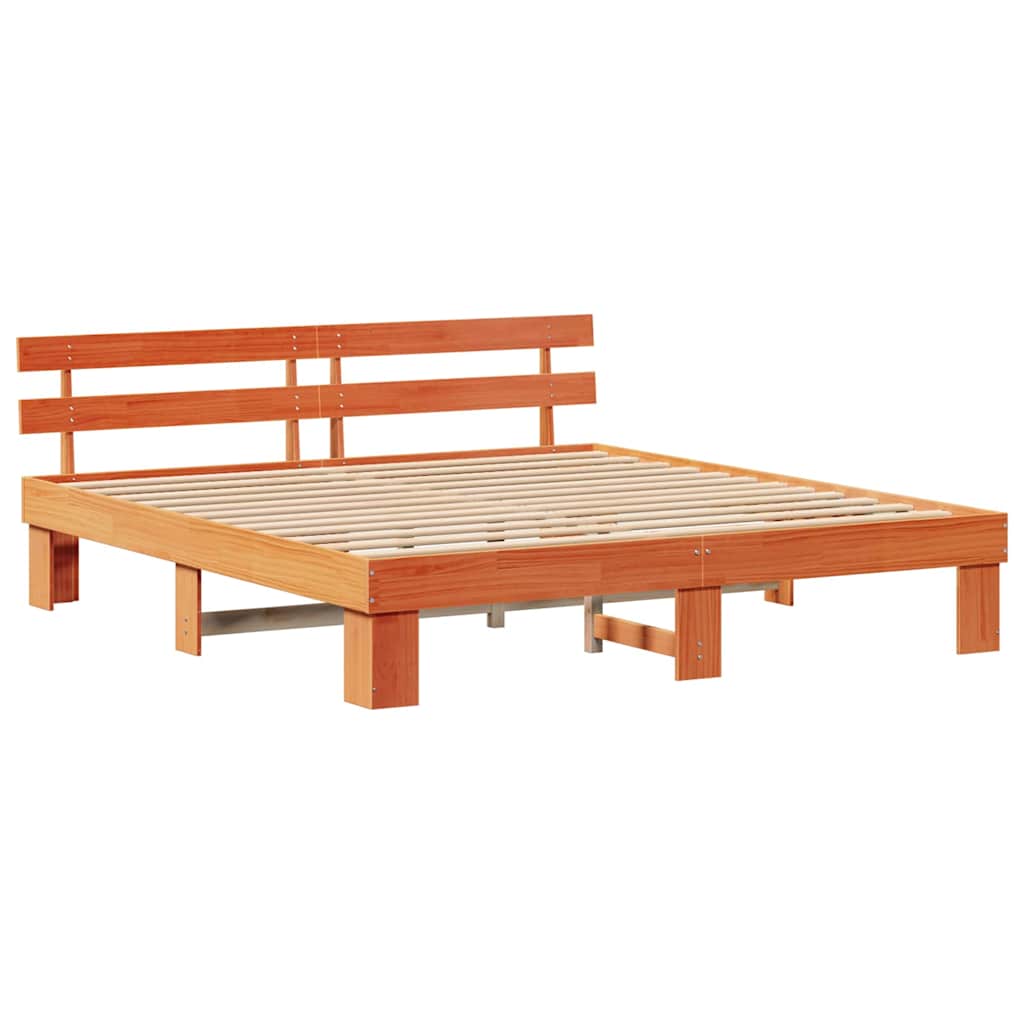 Bettgestell mit Kopfteil Braun 200 x 200 cm