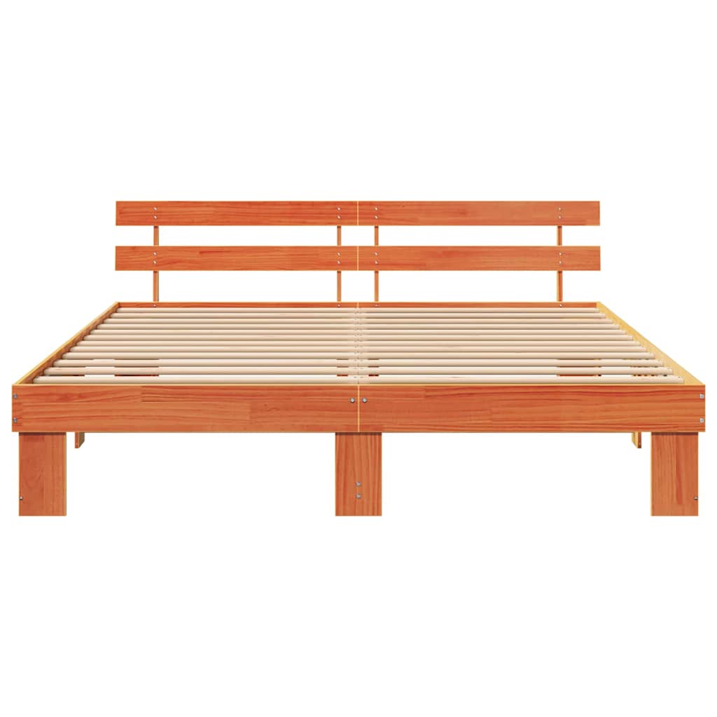 Bettgestell mit Kopfteil Braun 200 x 200 cm