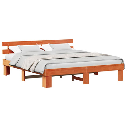 Bettgestell mit Kopfteil Braun 200 x 200 cm