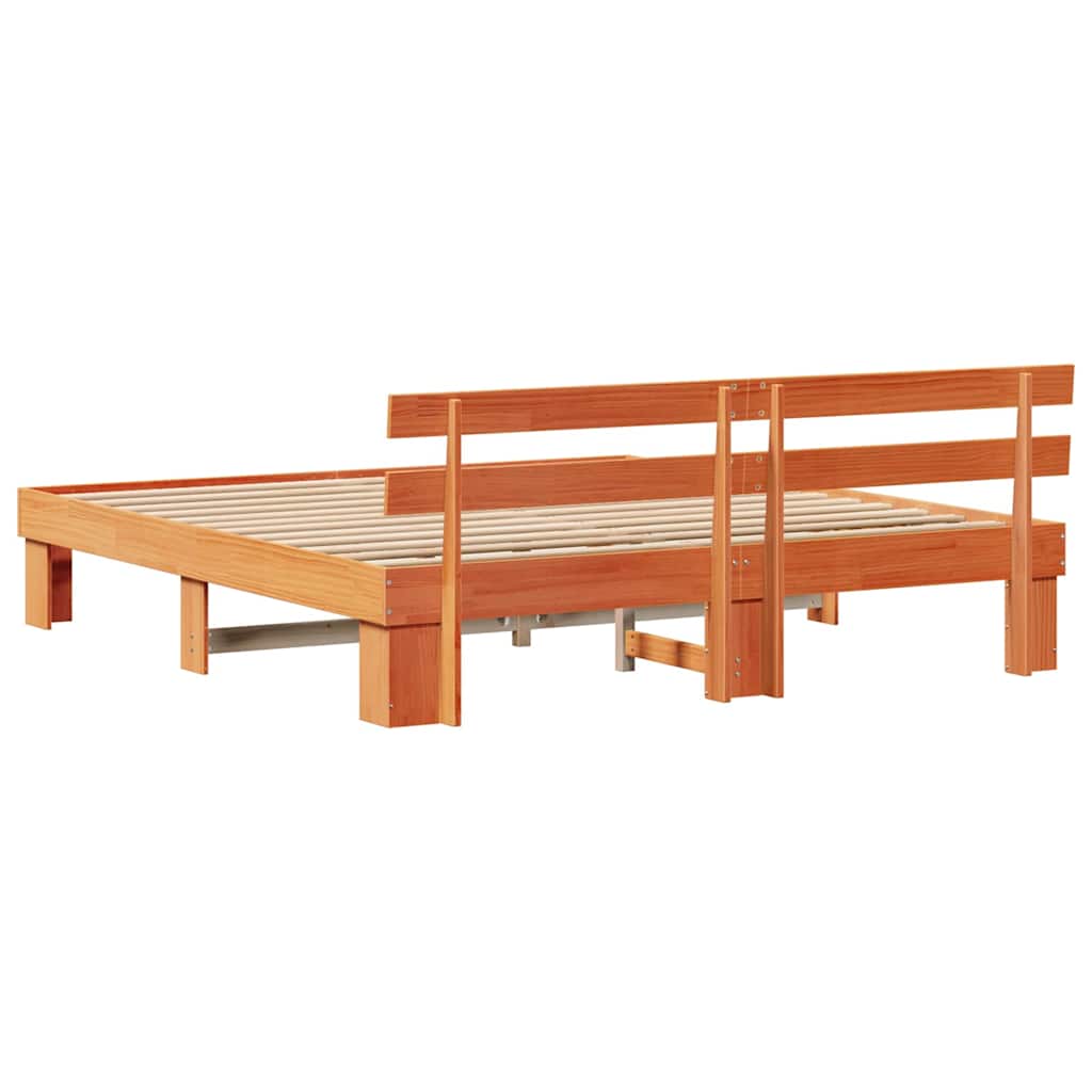 Bettgestell mit Kopfteil Braun 180 x 200 cm