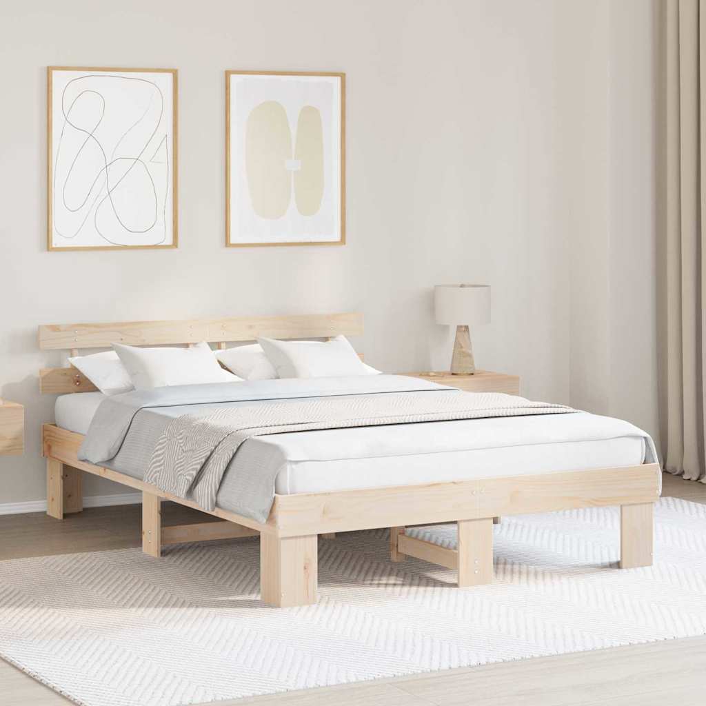 Bettgestell mit Kopfteil Braun 150 x 200 cm
