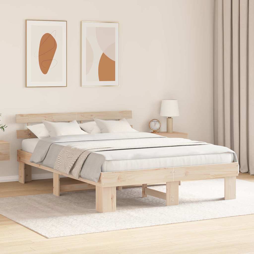 Bettgestell mit Kopfteil Braun 150 x 200 cm