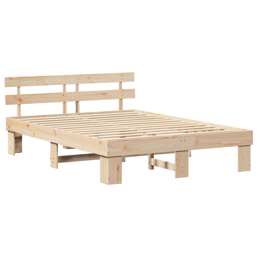 Bettgestell mit Kopfteil Braun 150 x 200 cm