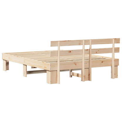 Bettgestell mit Kopfteil Braun 150 x 200 cm