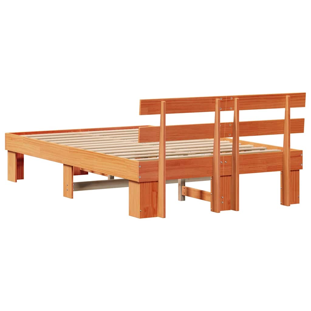 Bettgestell mit Kopfteil Braun 120 x 200 cm
