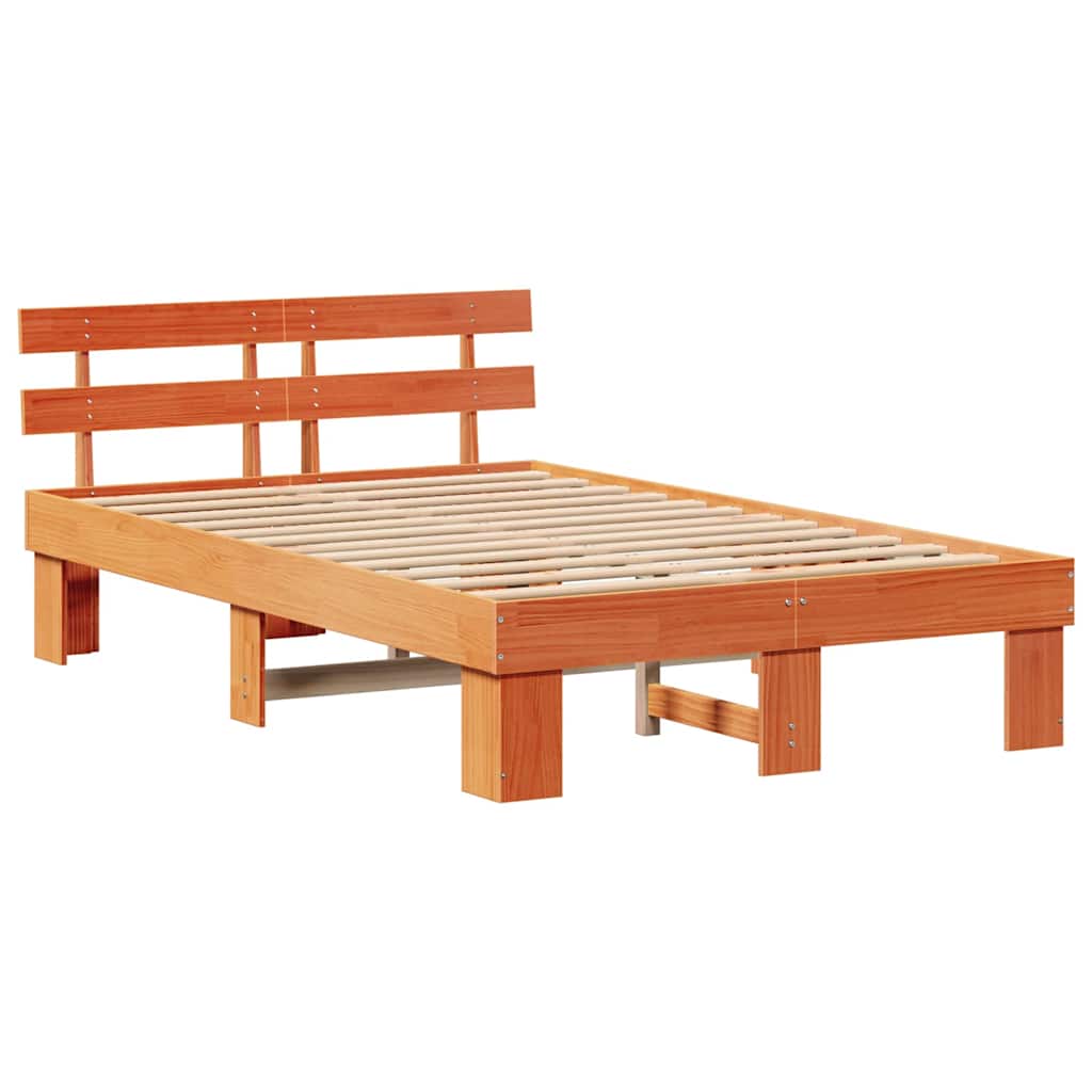 Bettgestell mit Kopfteil Braun 140 x 190 cm