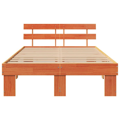 Bettgestell mit Kopfteil Braun 140 x 190 cm