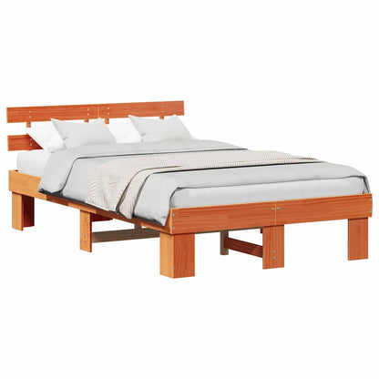 Bettgestell mit Kopfteil Braun 140 x 190 cm