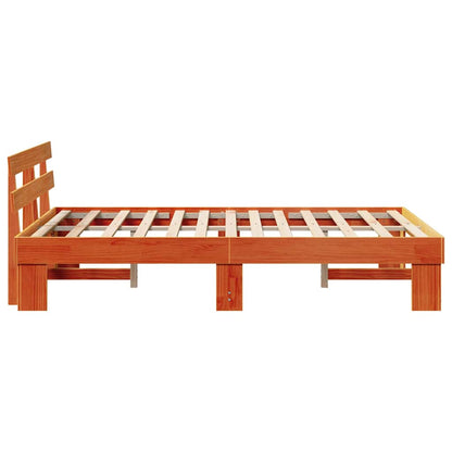Bettgestell mit Kopfteil Braun 140 x 190 cm
