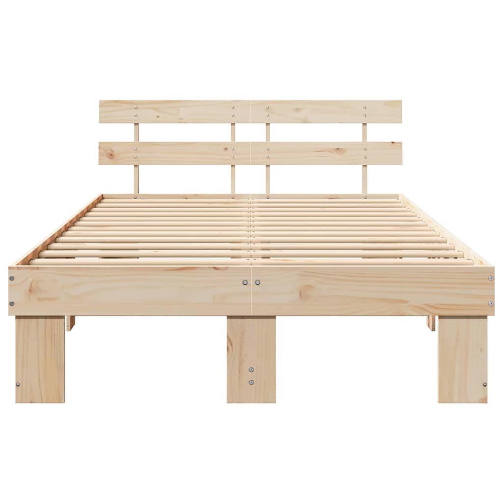 Bettgestell mit Kopfteil Braun 135 x 190 cm