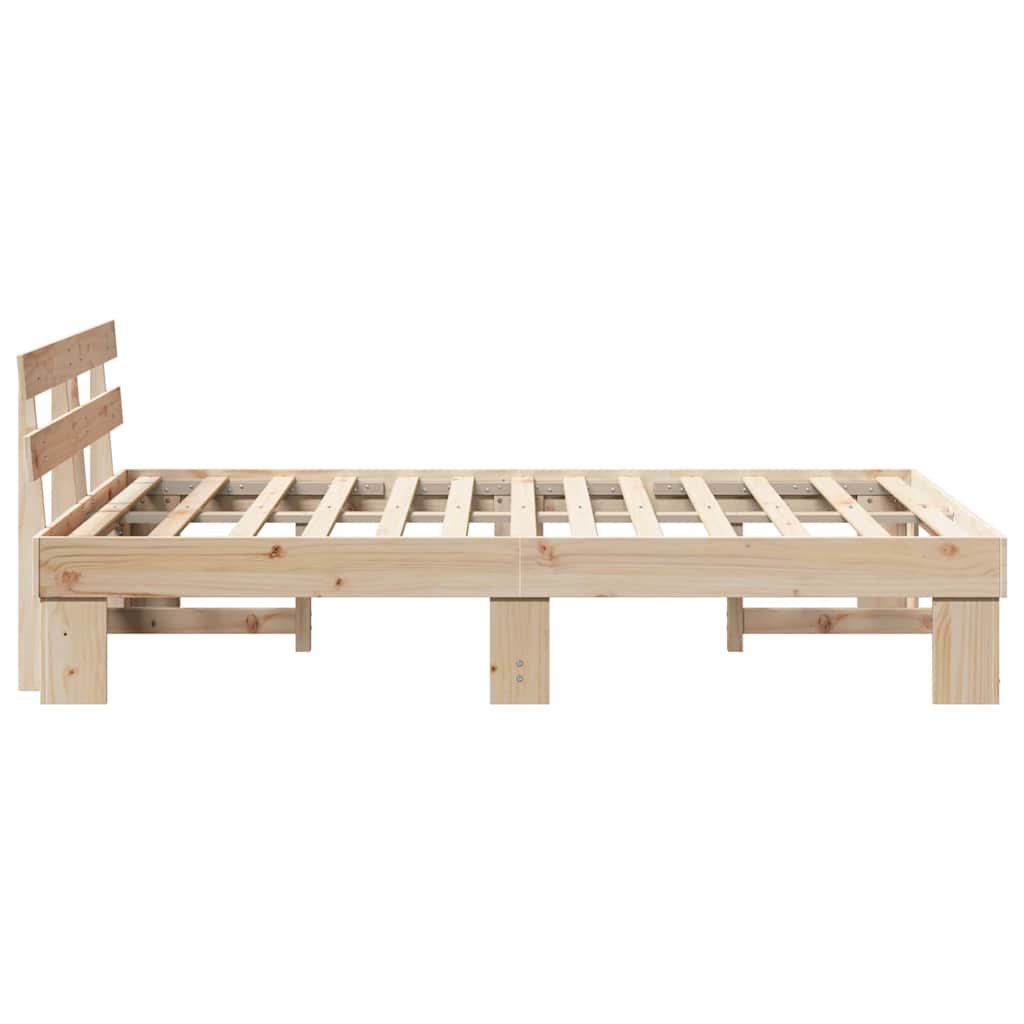 Bettgestell mit Kopfteil Braun 135 x 190 cm