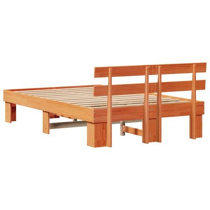 Bettgestell mit Kopfteil Braun 120 x 190 cm