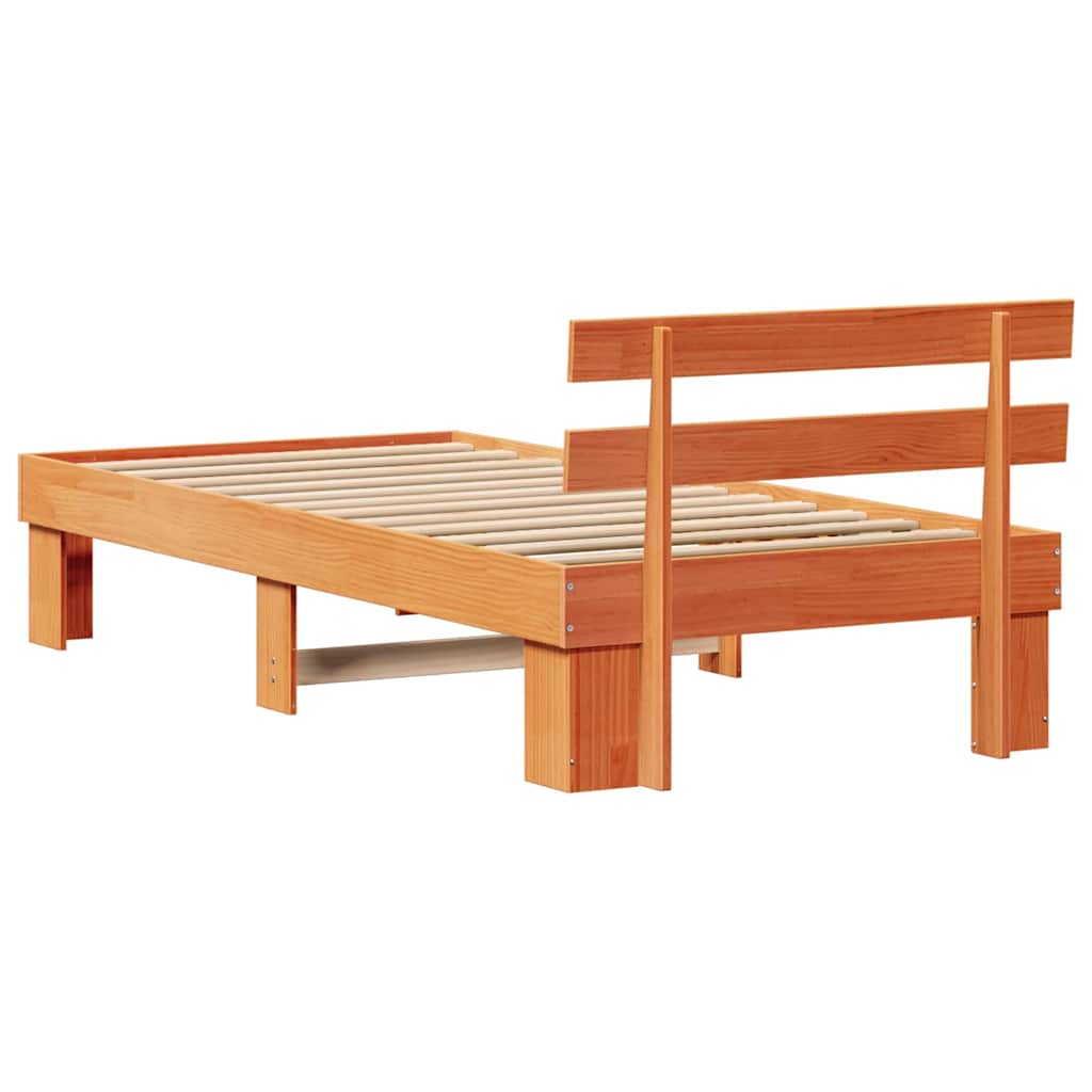 Bettgestell mit Kopfteil Braun 100 x 200 cm